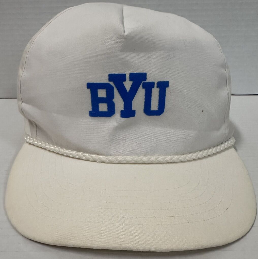 1980's BYU Cougars Flat Brim Rope Snapback