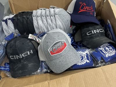 New Cinch hats, coozies, lanyards