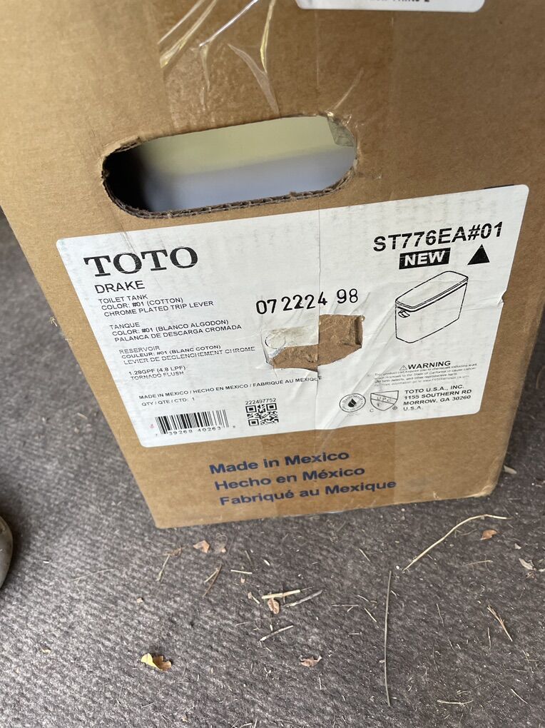 toto drake toilet tank color blanco ST776EA#01