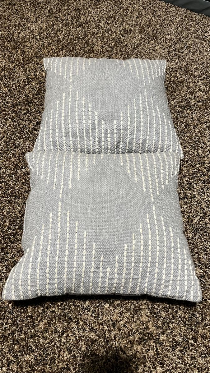 Light blue throw pillows