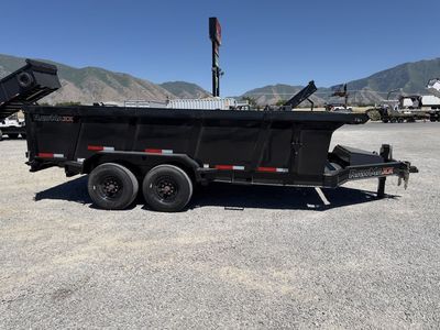 2026 RawMaxx 7x16 LPX Low-Pro 13lb I-Beam Scissor Lift Dump Trailer