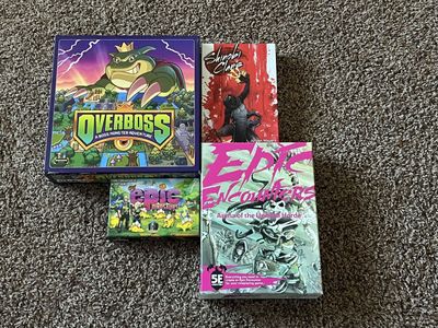 Epic Encounters, Overboss, Tiny Epic Dinosaurs, Shinobi Clans Games