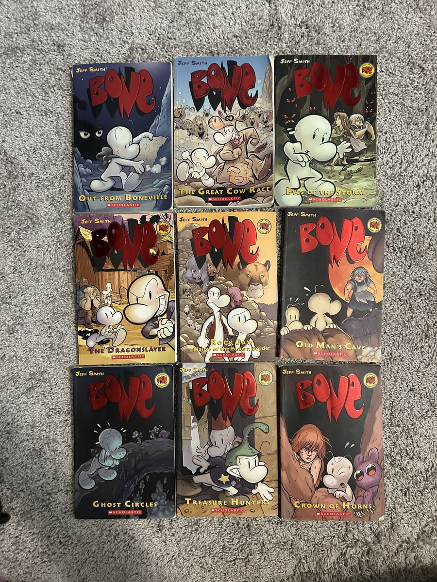 Bone Series Complete Graphic Novel Set by Jeff Smith - Books 1-9 Scholastic Edition
