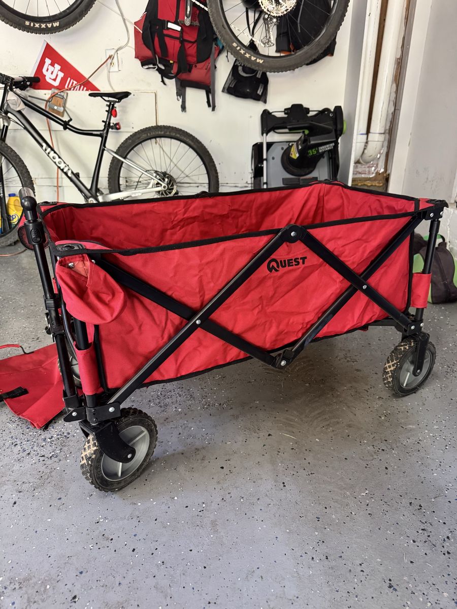 Quest Heavy Duty Collapsible Folding Wagon Cart Red - Great Condition