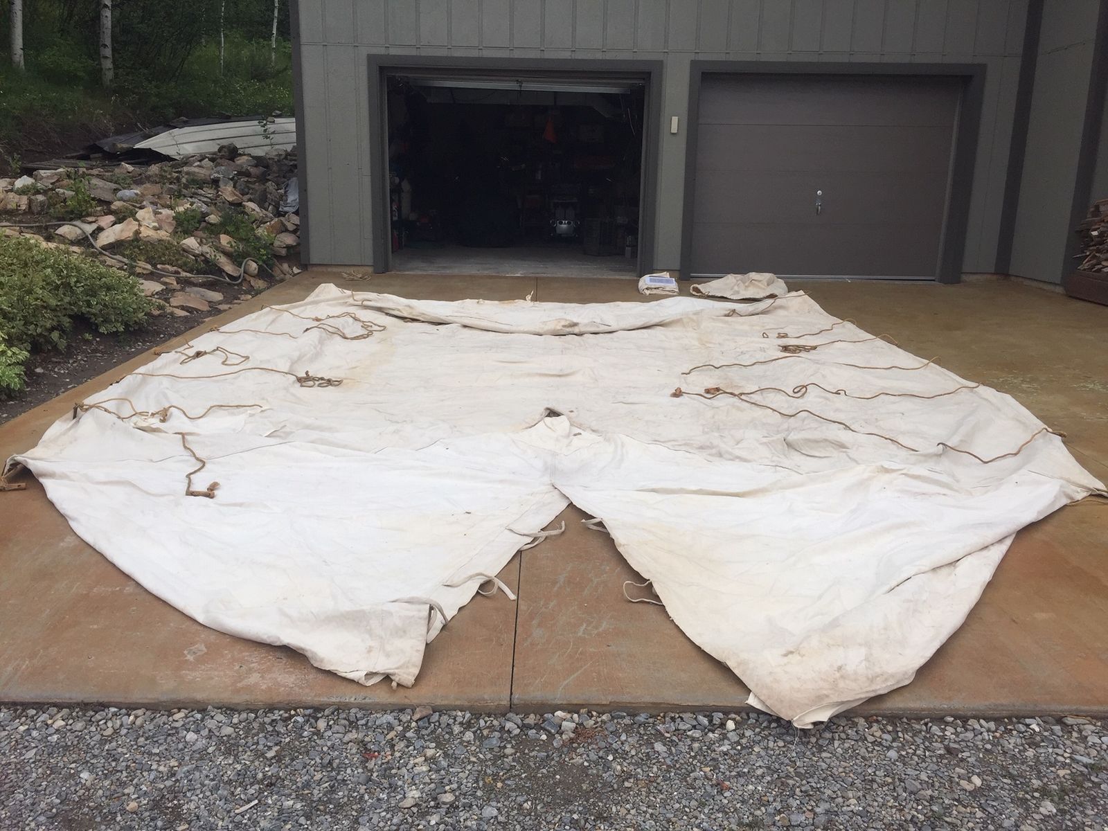 Canvas Outfitter's Tent  -   12' Wide x 15' Long x 8' Tall  (sides are 3.5' high)