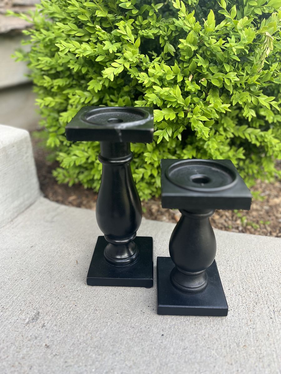 Set Of Two Black Target Candlestick Holders | $15 OBO