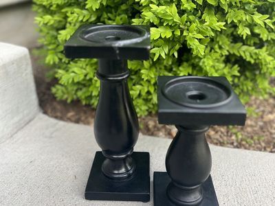 Set Of Two Black Target Candlestick Holders | $15 OBO