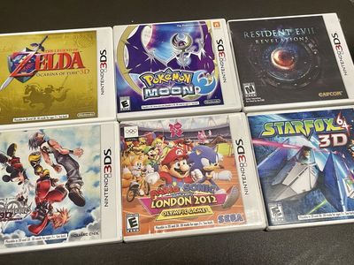 Nintendo 3DS Game Lot: The Legend of Zelda, Pokémon Moon, Resident Evil, Kingdom Hearts, Mario & Sonic, Star Fox