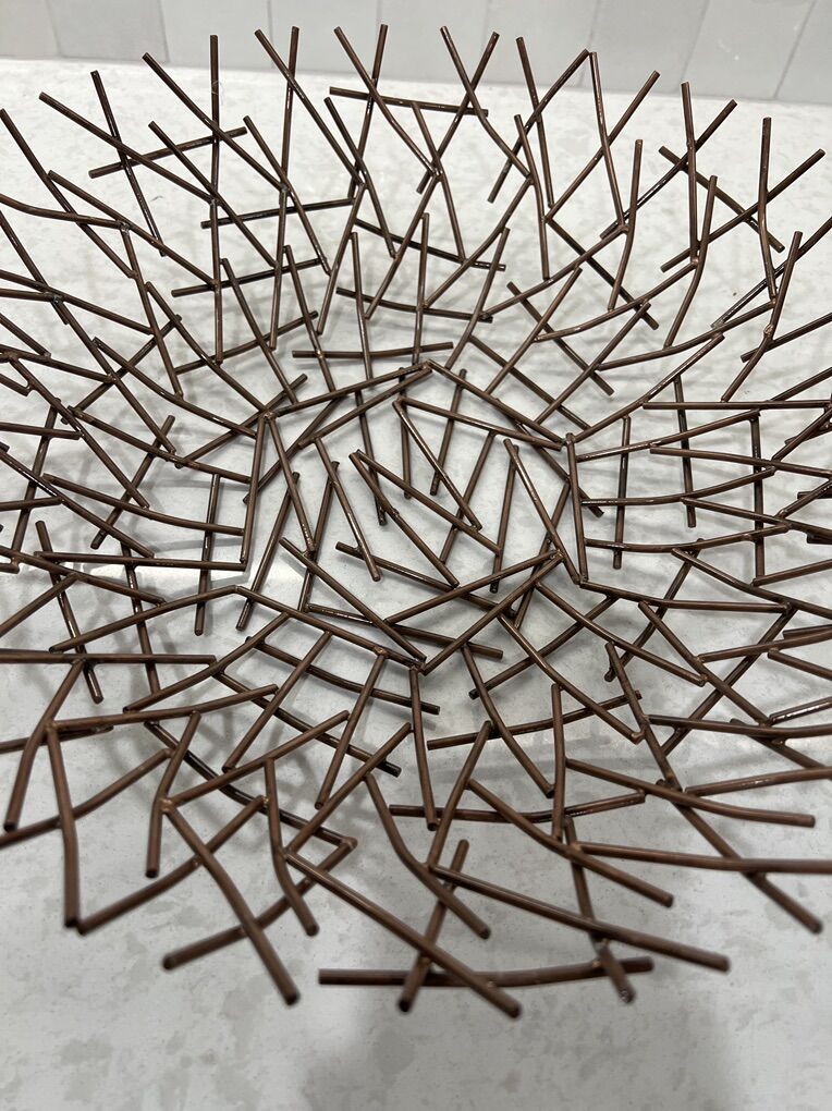 Metal Bronze Twig Look Basket