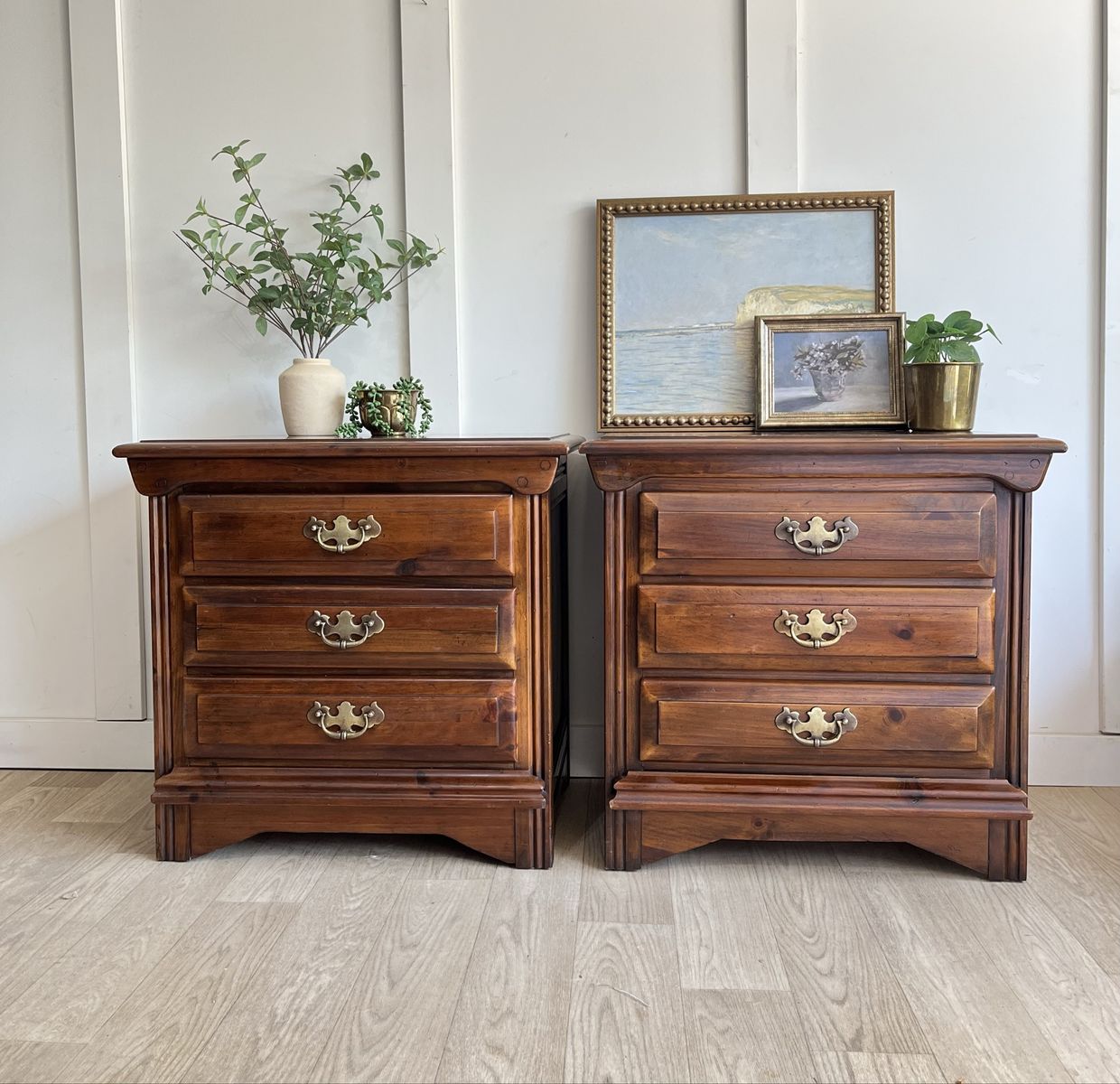 Set of Wood Nightstands by Plymouth Pine