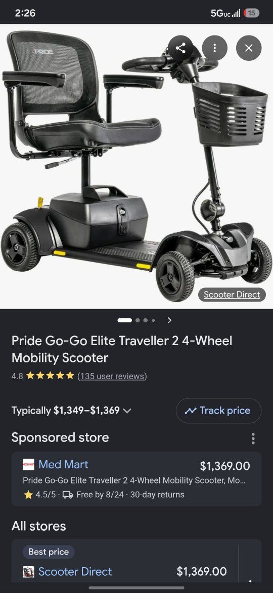 Pride Go-Go Elite Traveller 2 4-Wheel Mobility Scooter