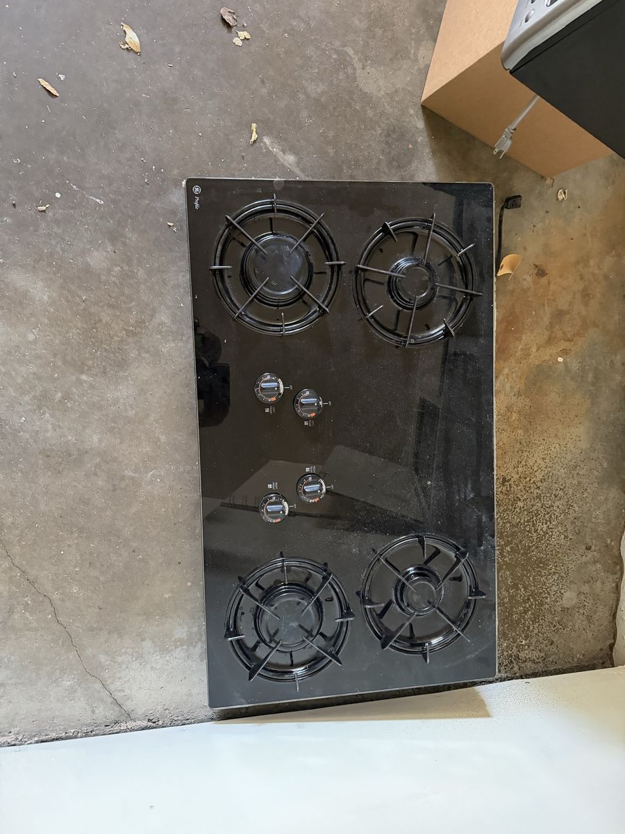 GE Profile Black Gas Cooktop, 4 Burner, Black Finish