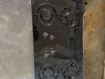 GE Profile Black Gas Cooktop, 4 Burner, Black Finish