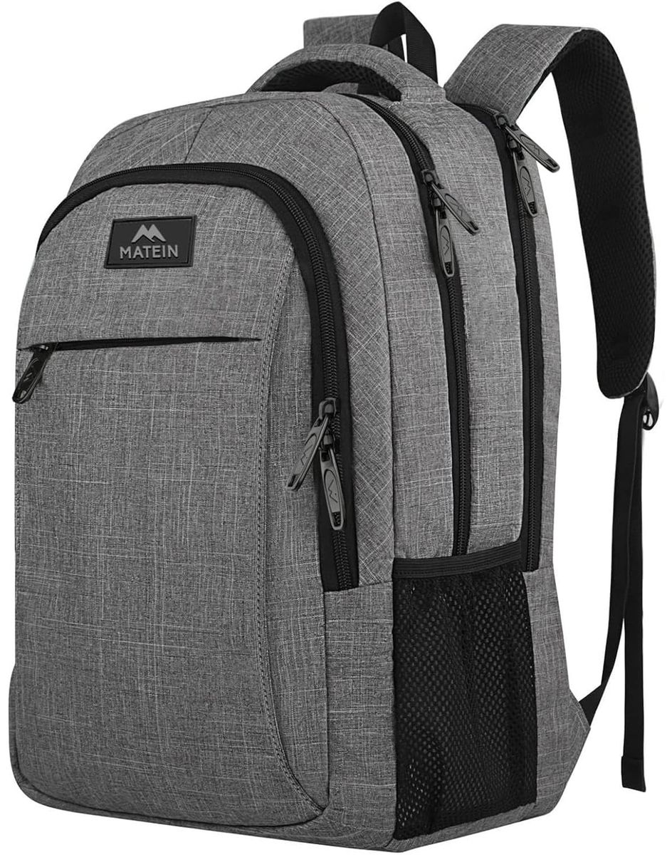 Matein Travel Laptop Backpack Grey Water Resistant College School Bag