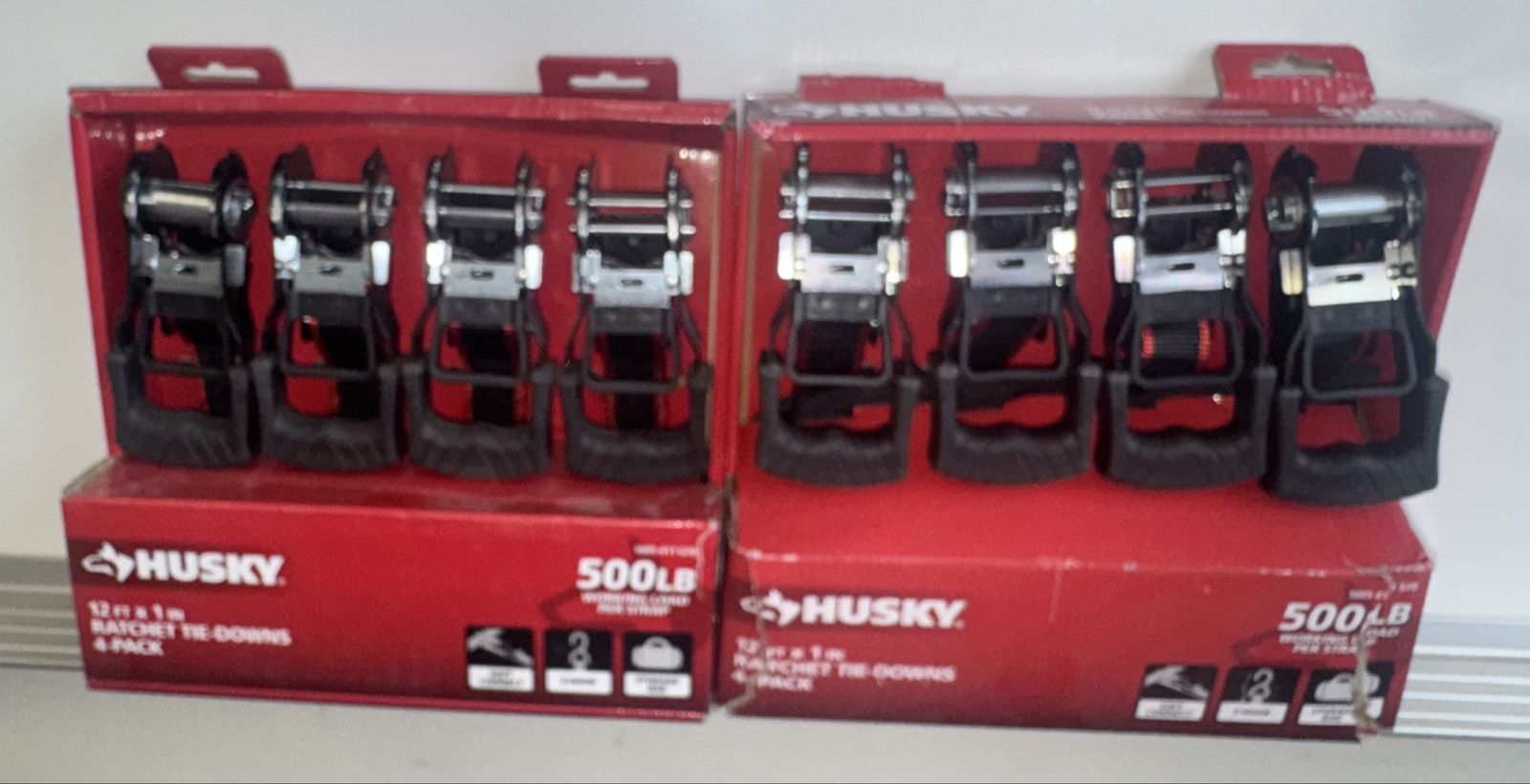 Husky 12 ft. x 1 in. Ratchet Tie-Down Straps