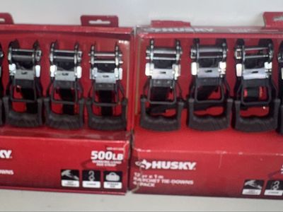 Husky 12 ft. x 1 in. Ratchet Tie-Down Straps