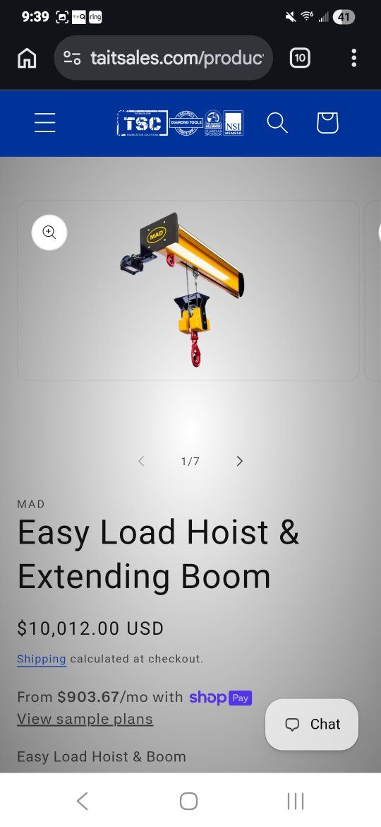 MAD EasyLoad Van Hoist System 1100 lbs / 500kg Capacity Model EL-500-2S320D