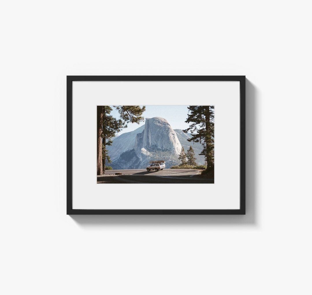Framed Yosemite Half Dome Wall Art – Large Black Frame 37" x 29" #520
