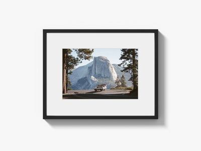 Framed Yosemite Half Dome Wall Art – Large Black Frame 37" x 29" #520