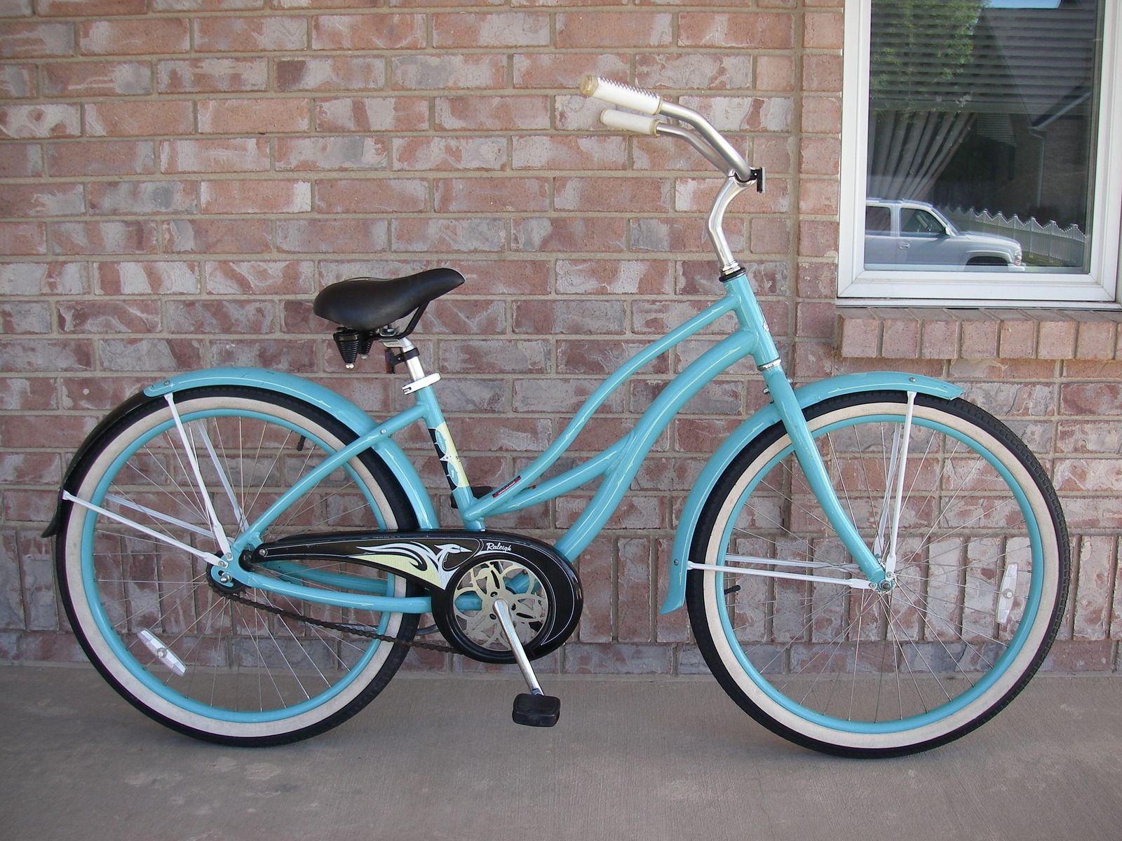 Womens 26" ALUMINUM RALEIGH  RETROGLIDE 1 Beach Cruiser Bike, 1-Speed, w/ Fenders, Blue, 26 Inch
