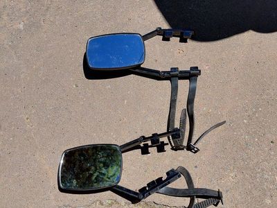 Universal Clip-On Towing Mirrors - Car/Truck/SUV, Adjustable Straps, Wide View, Used