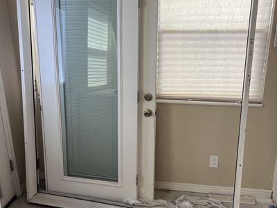 6’ exterior French door with integral blinds