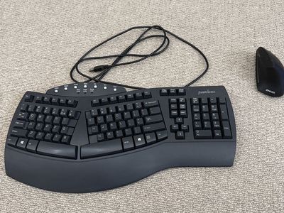 Perixx Ergonomic Wired Keyboard and Anker Vertical Mouse