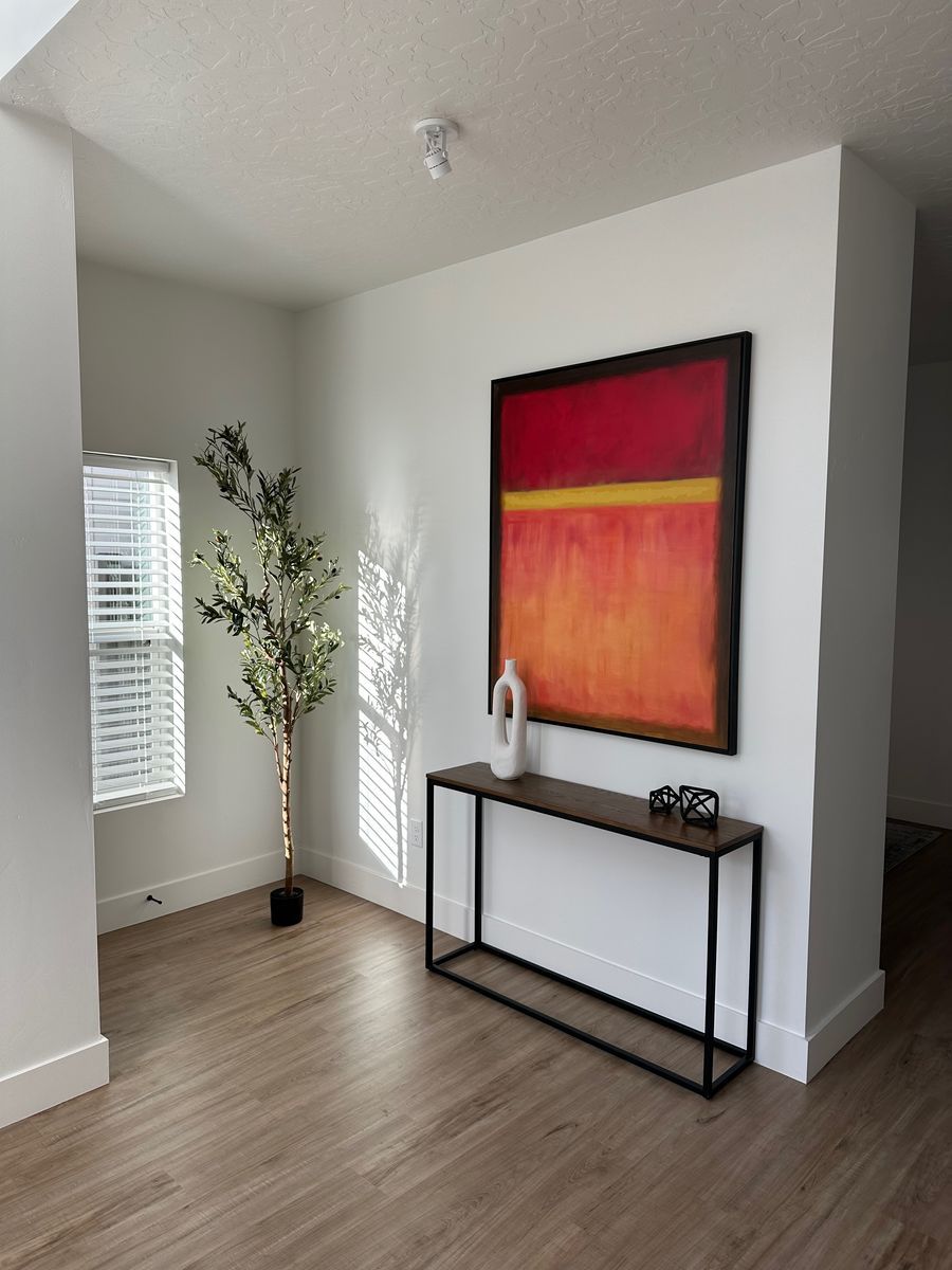 Black Metal Console Table with Wood Top