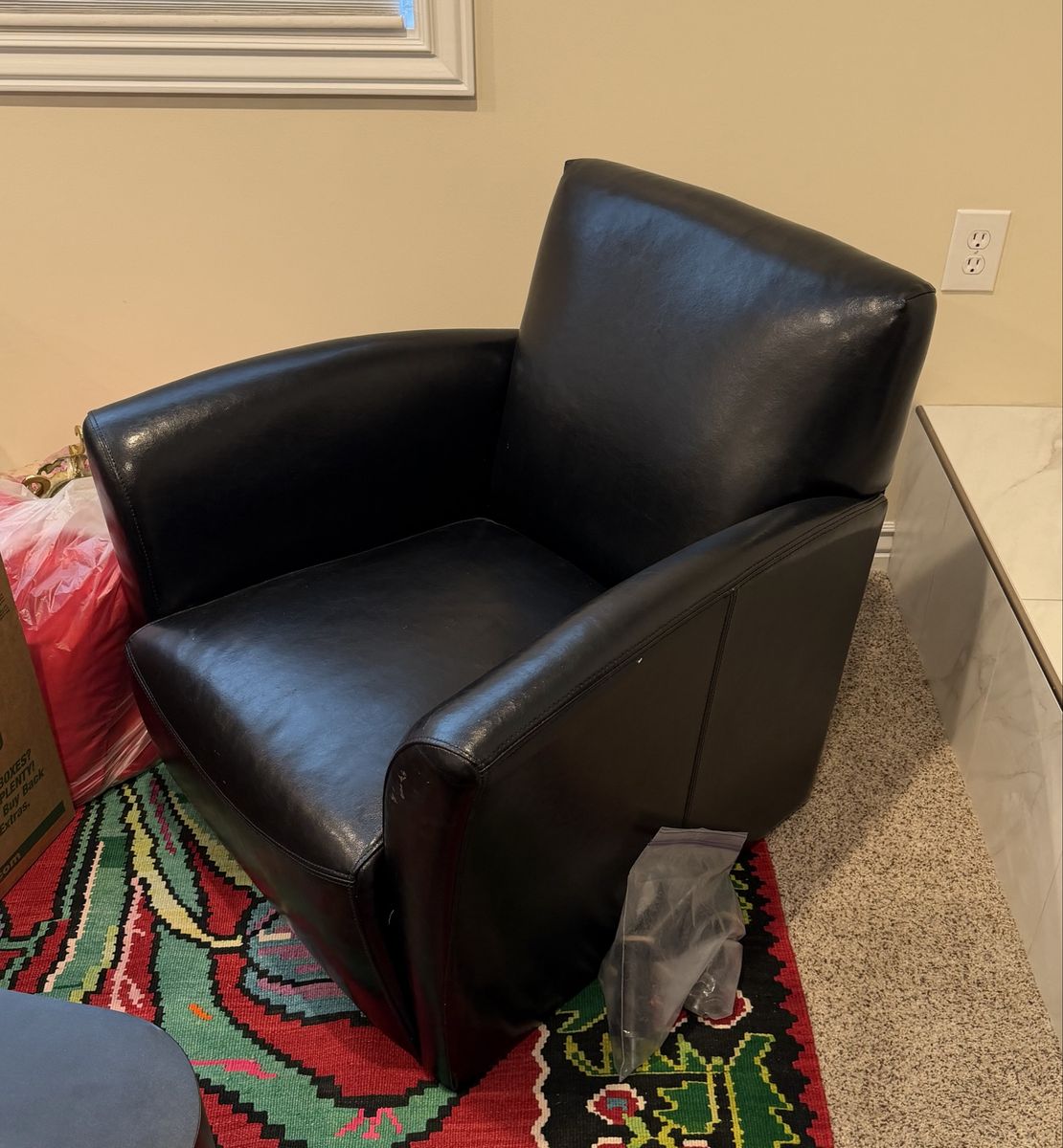Leatherette club chair