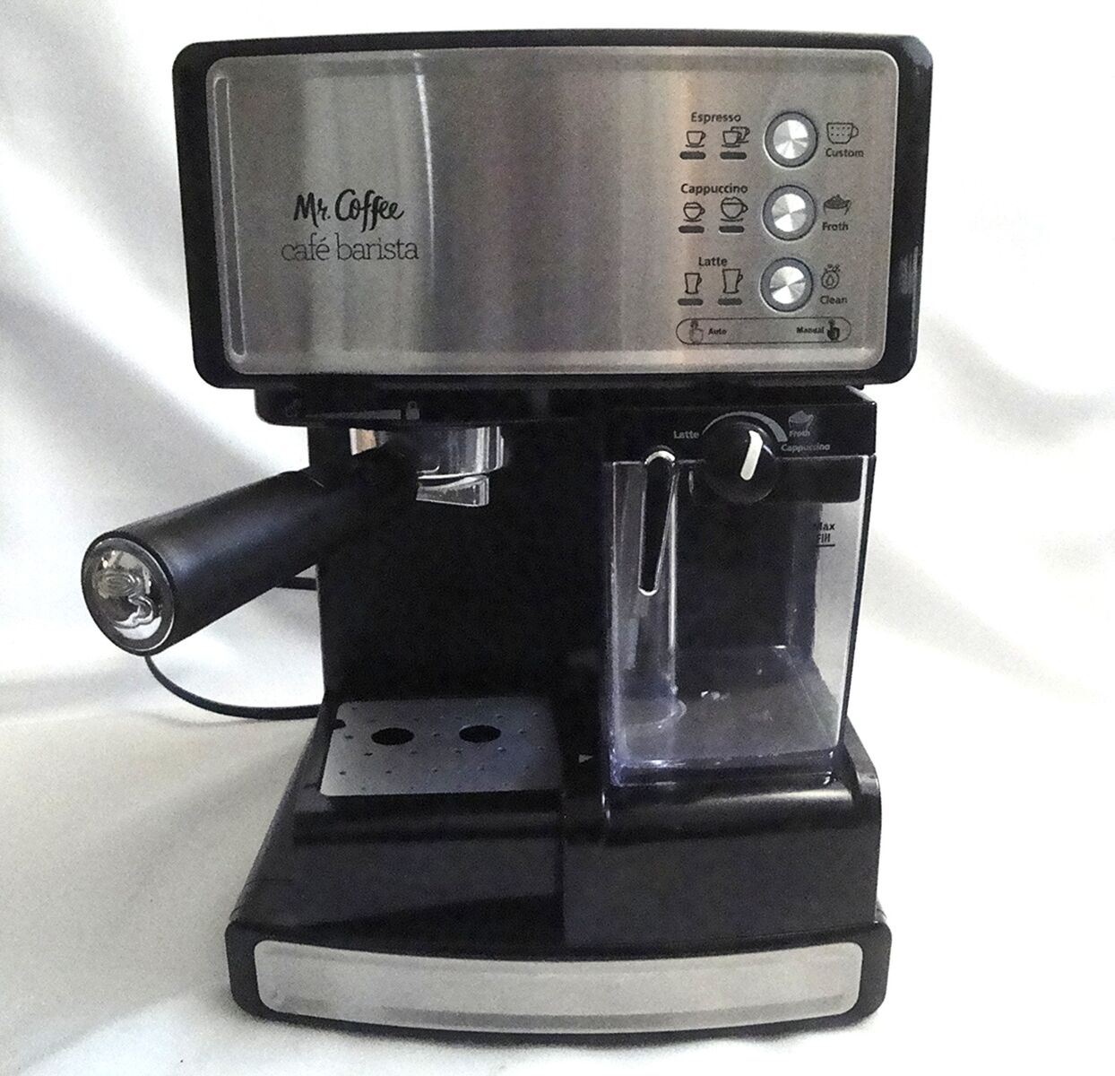 Mr. Coffee Cafe Barista Black & Silver Premium Espresso/Latte/Cappuccino Maker