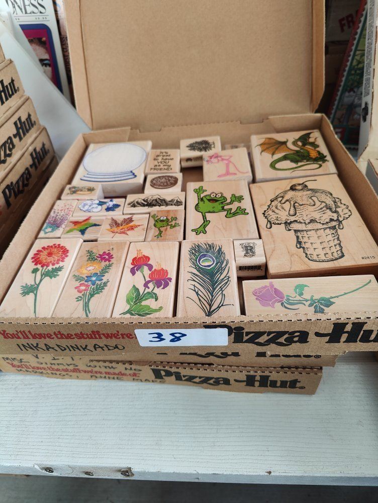 Box #38 of 65, New, old stock rubber stamps, designed mainly for people that like to make their own greeting cards.