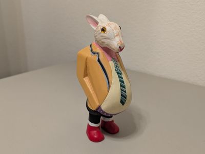 6” alice in wonderland folk art rabbit