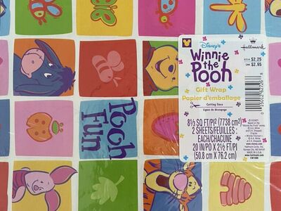1 Pack Of 2 Sheets Vintage Winnie The Pooh Wrap