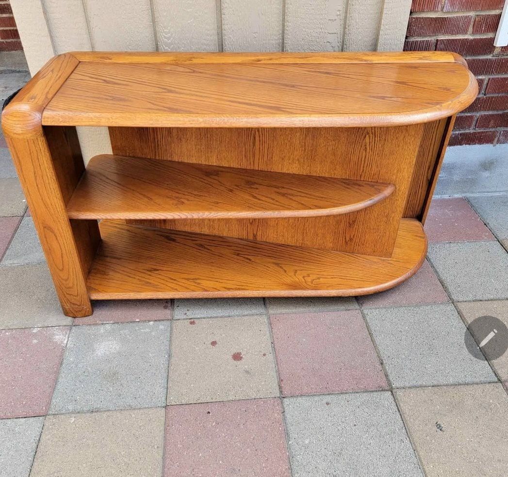 Vintage Mid-Century Corner Entertainment Console