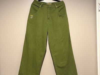 Vintage 90s JNCO 179 “Smoke Stacks” – Olive Green – 33x32