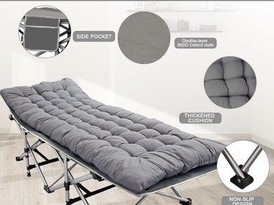 Portable Camping Cot with Thick Pad