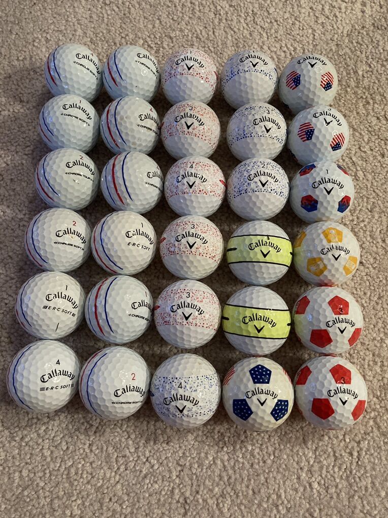 30 Callaway Color Golf Balls EXC $21