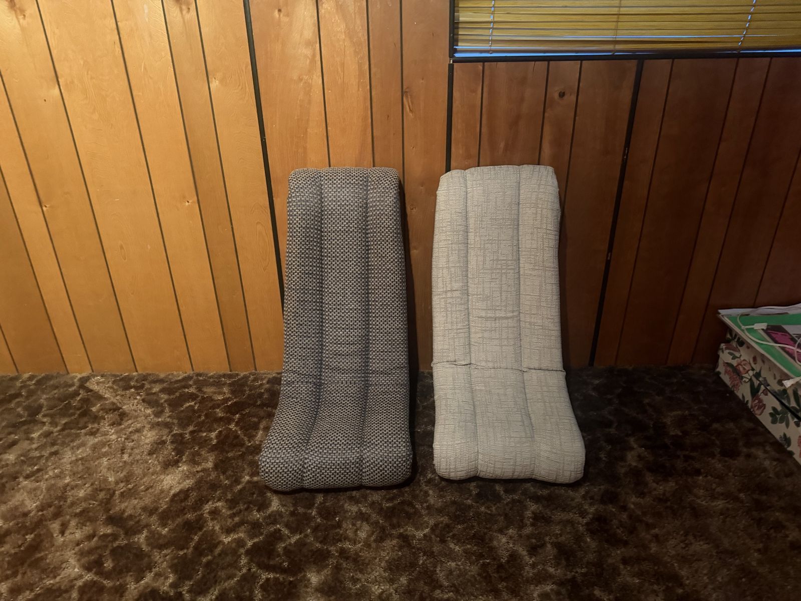 Two Used Banana Fabric Chairs  $30 each