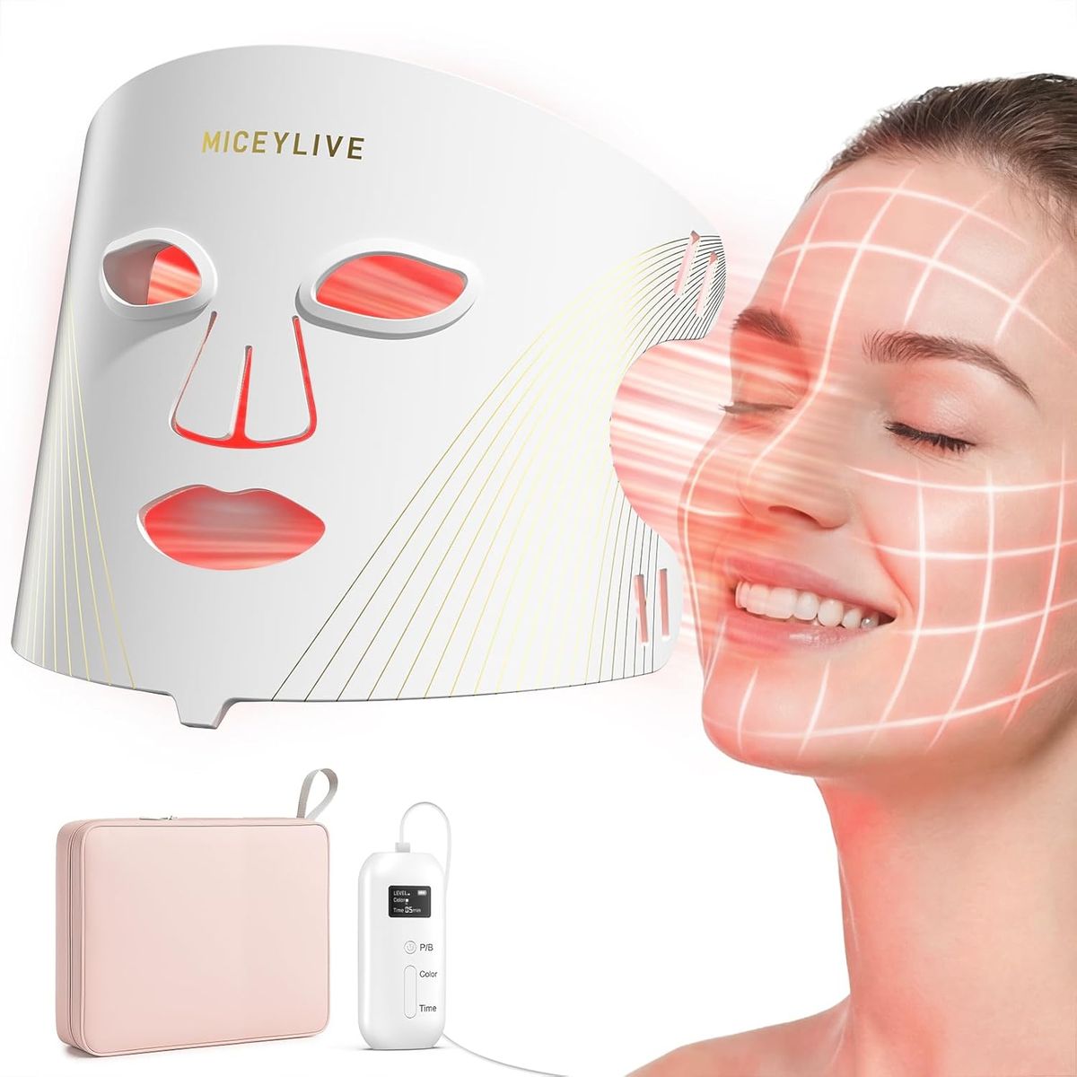 NEW Red Light Therapy for Face Mask, Blue Light Therapy for Acne, Wrinkle Care LED Face Mask, 432 LED with Full Face Coverage