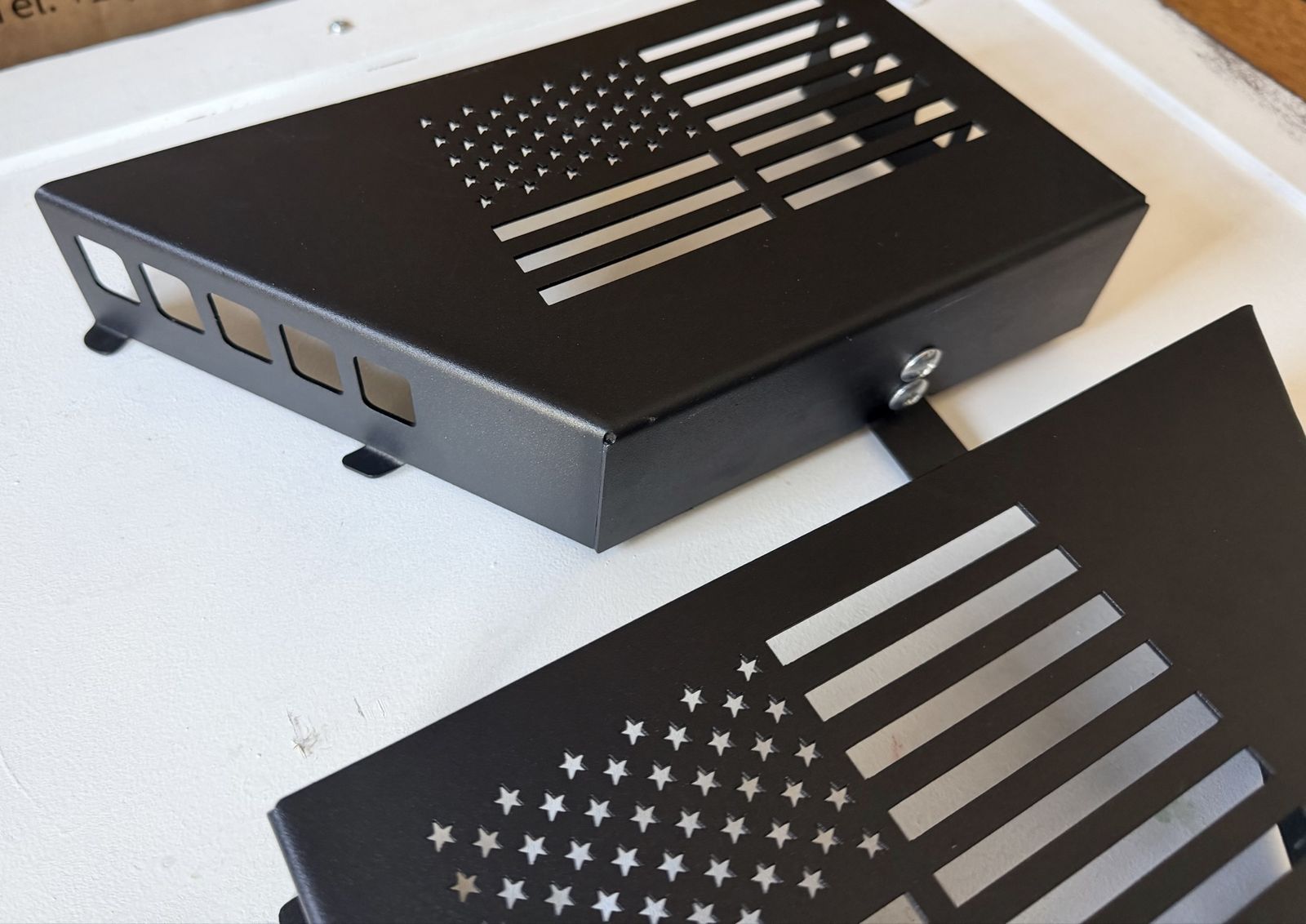 Custom Black Metal Flag Foot Pegs for Jeep Wrangler JK/JL - USA American Flag Design