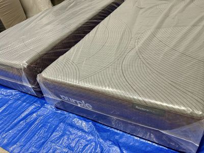 Like New - Purple Restore Plus Hybrid Split King with New adjustable bases