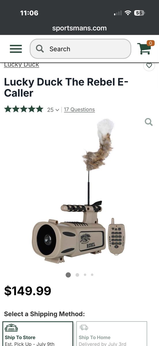 OBO Lucky Duck The Rebel E-Caller - Electronic Predator Call w/ Motorized Decoy & Remote (New)