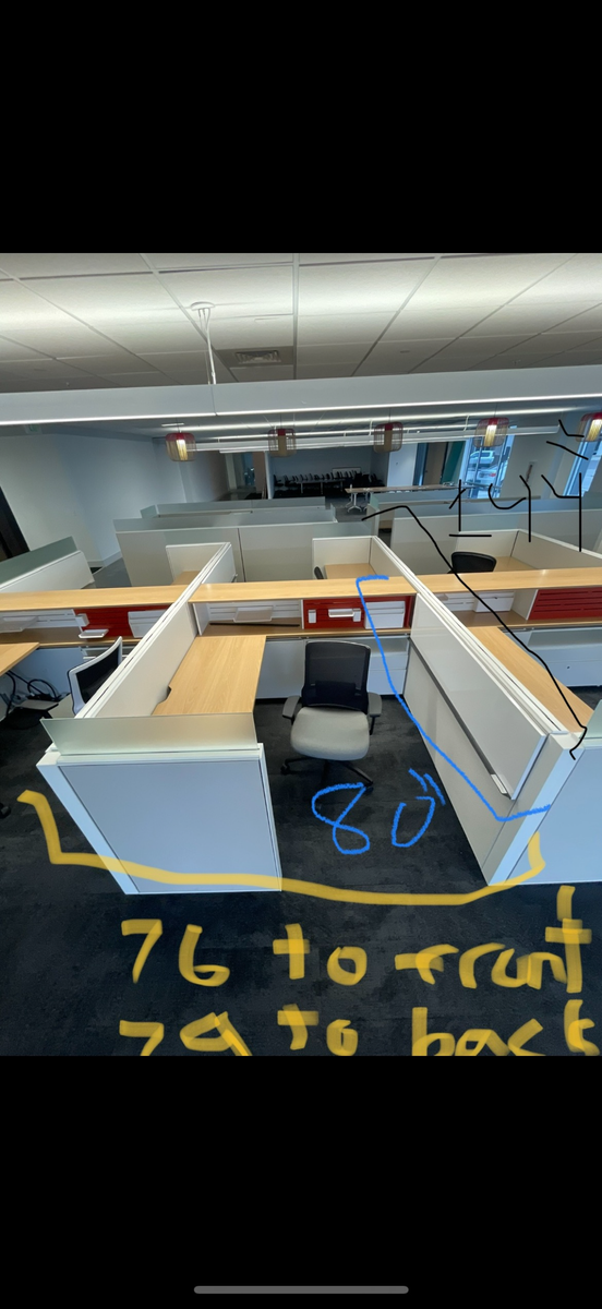 Cubicle - 80" wide x 144" long (35 cubicles)
