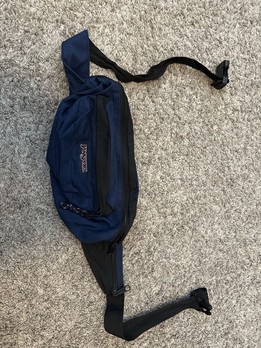 JanSport Navy Blue Fanny Pack Crossbody Bag with Adjustable Strap