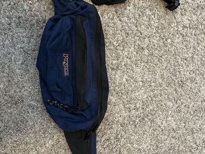 JanSport Navy Blue Fanny Pack Crossbody Bag with Adjustable Strap