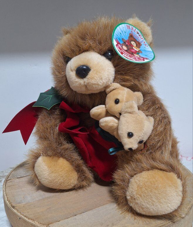 Adorable Vintage Holly Bear Xmas Plush Bear 1992