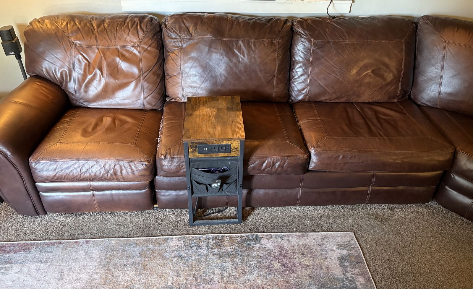 Sectional leather couch