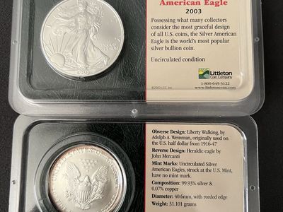 2003 American Silver Eagle 1 oz .999 Fine Silver Uncirculated Coin by Littleton Coin Company