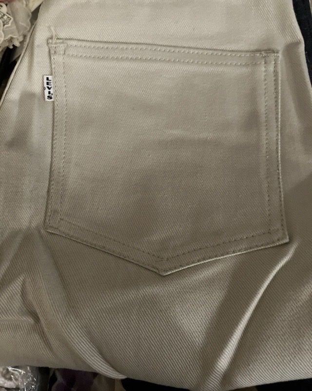 VINTAGE Levis Western Boys Jeans Beige Waist 24” Inseam 24” Length 35” Rare White/Ivory