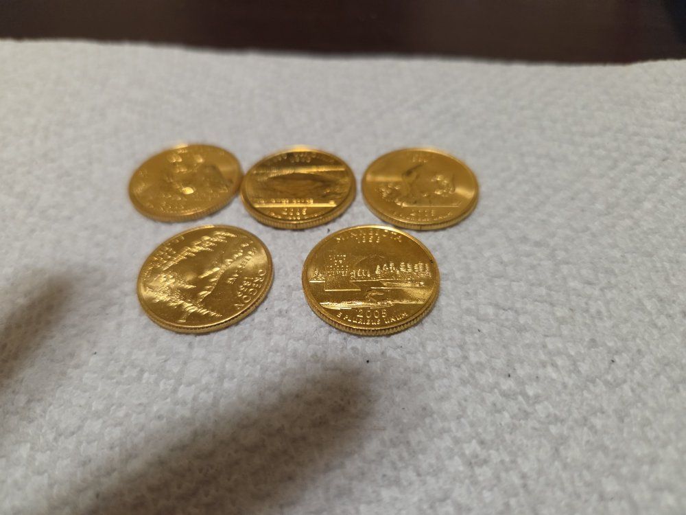 2005 gold plated state quarters uncirclated